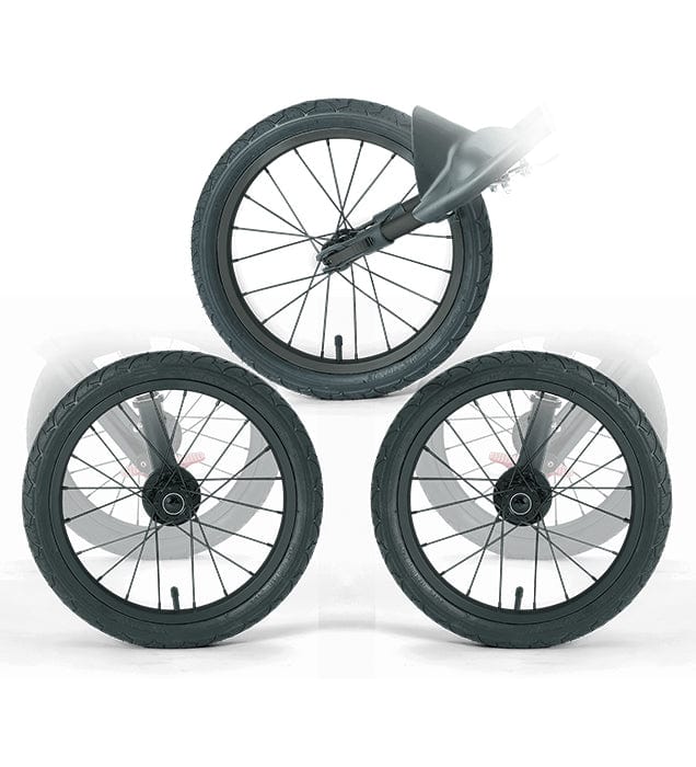 Full set of wheels for Nipper Sport Single Double (Black Rims