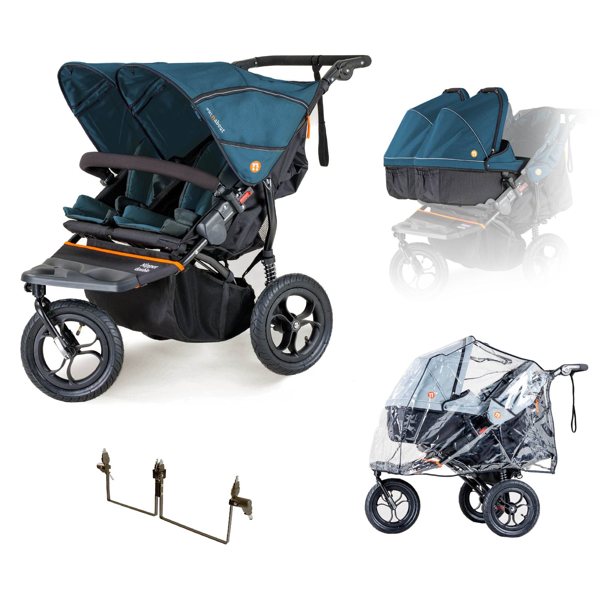 out and about double stroller Nipper V5 Double Stroller Summit Black