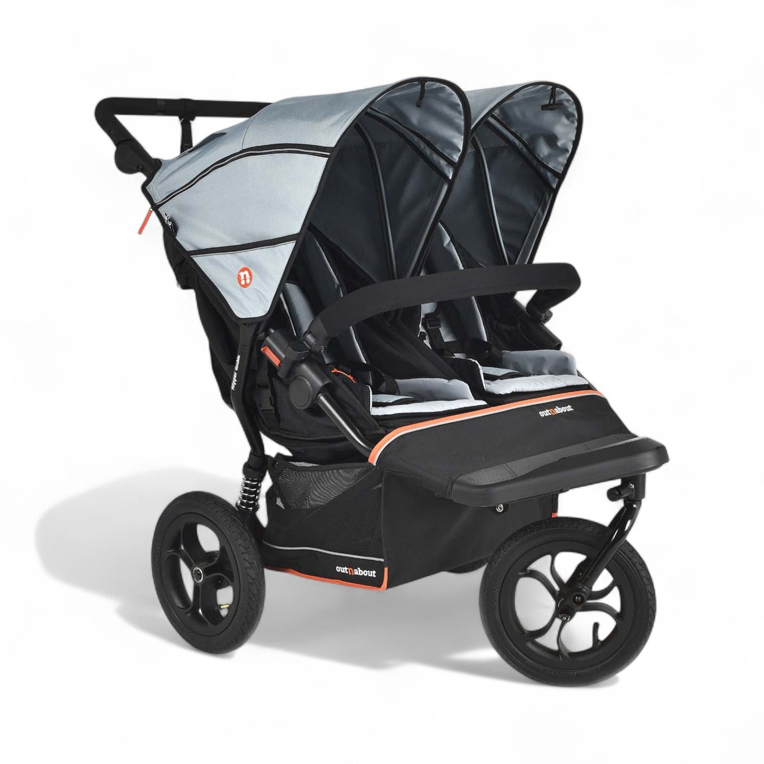 outnabout nipper Double V6 Pushchair - Rocksalt Grey
