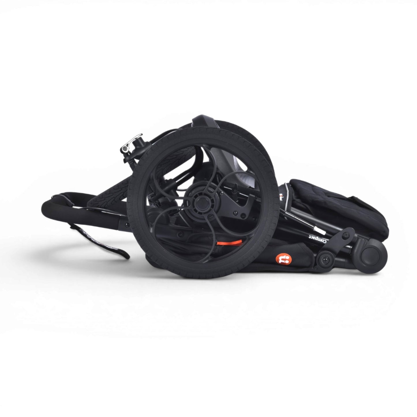 Nipper Compact Black folded flat wheels on
