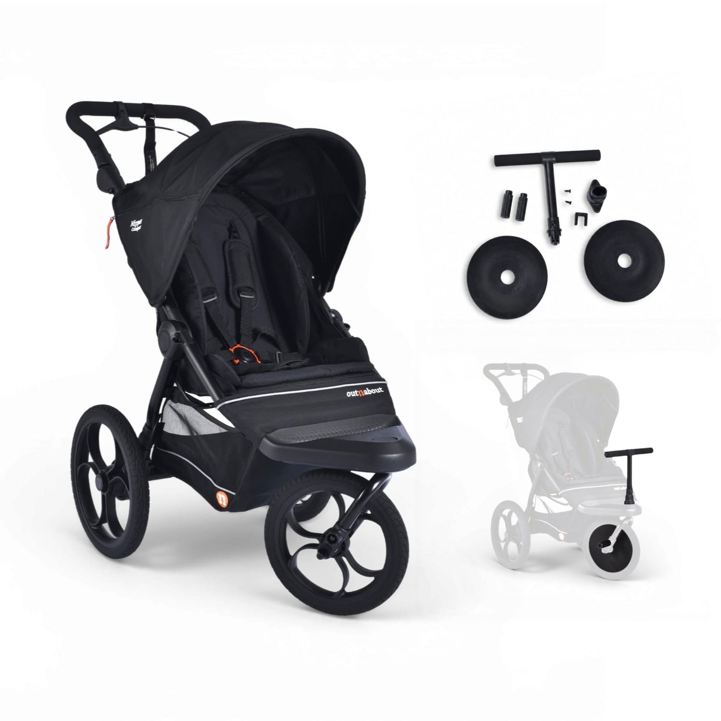Nipper Compact in Summit Black with the Front Rider kit displayed, and a greyed-out buggy showing the accessory fitted.