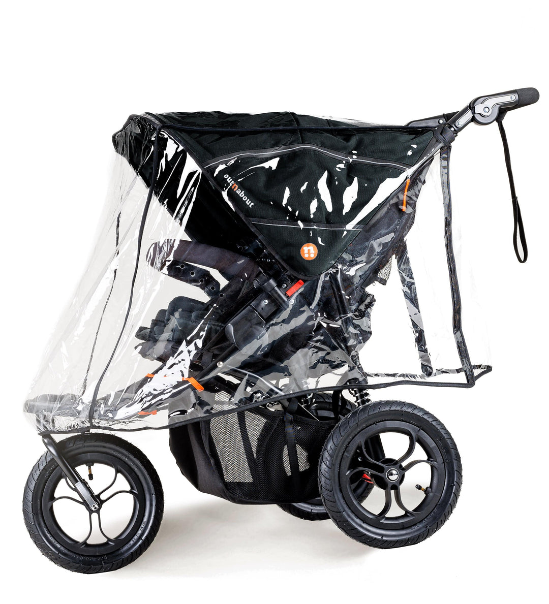 double pushchair free rain cover basket Summit Black