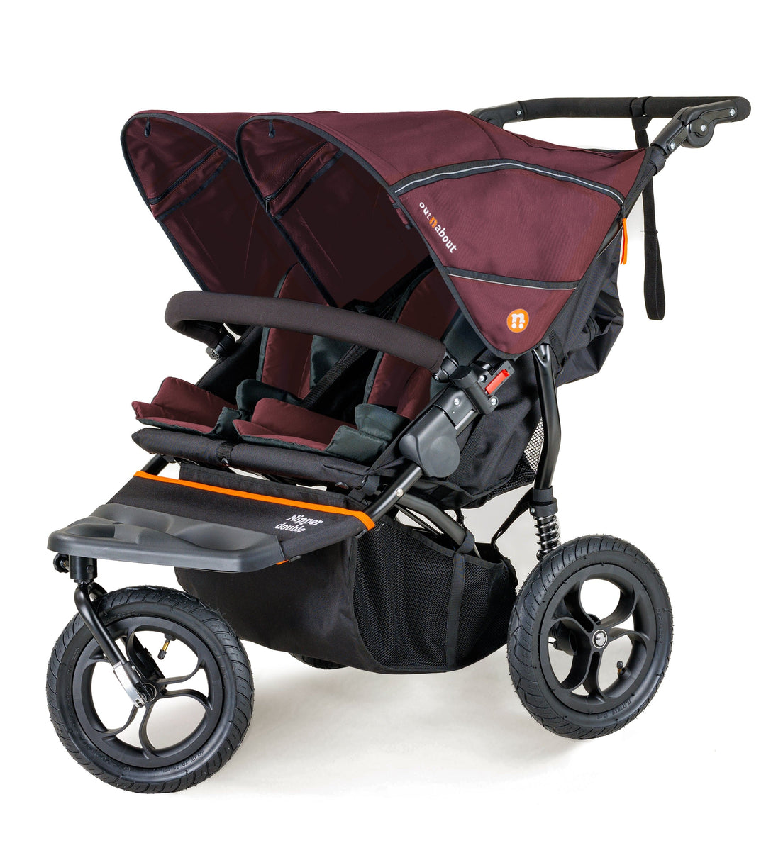 double pushchair free rain cover basket Brambleberry Red