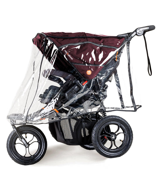 double pushchair free rain cover basket Brambleberry Red