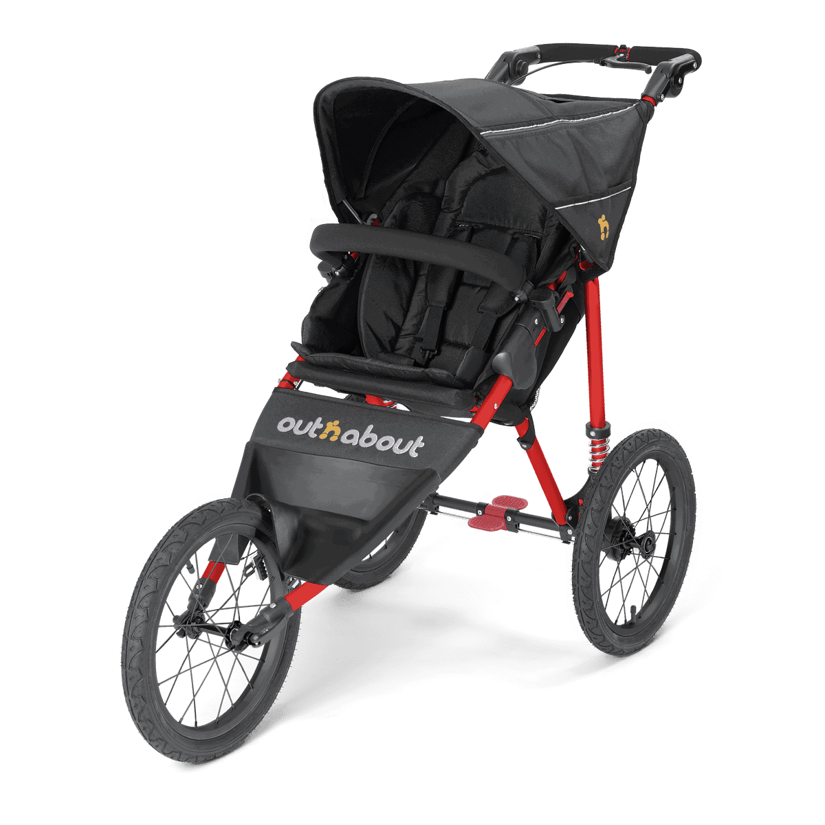 Out n About Raven Black - Red Frame Nipper Sport - Outlet,Raven Black - Red Frame
