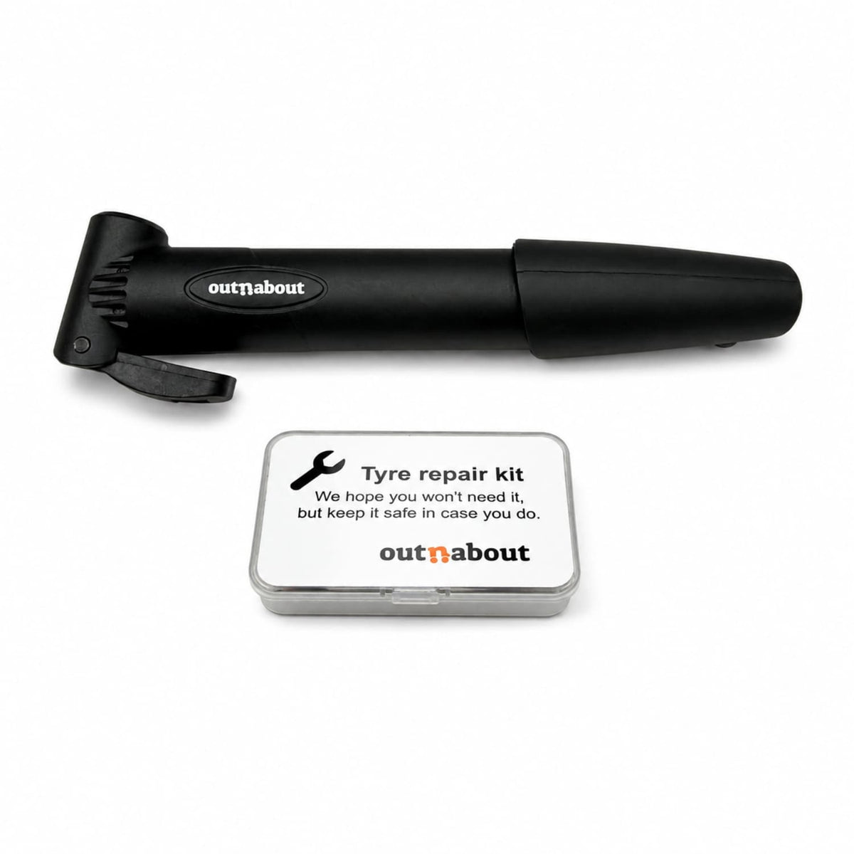 Out ’n’ About portable tyre pump and puncture repair kit